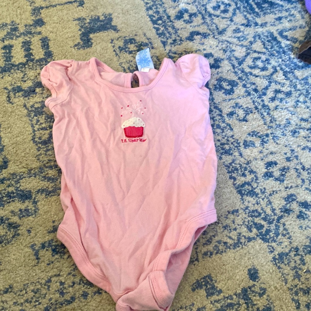 Pink cupcake onesie
